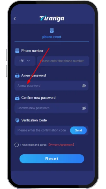 Enter a new password
